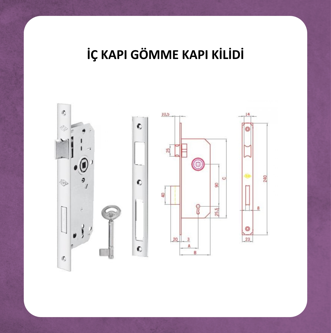 İÇ KAPI GÖMME KAPI KİLİDİ